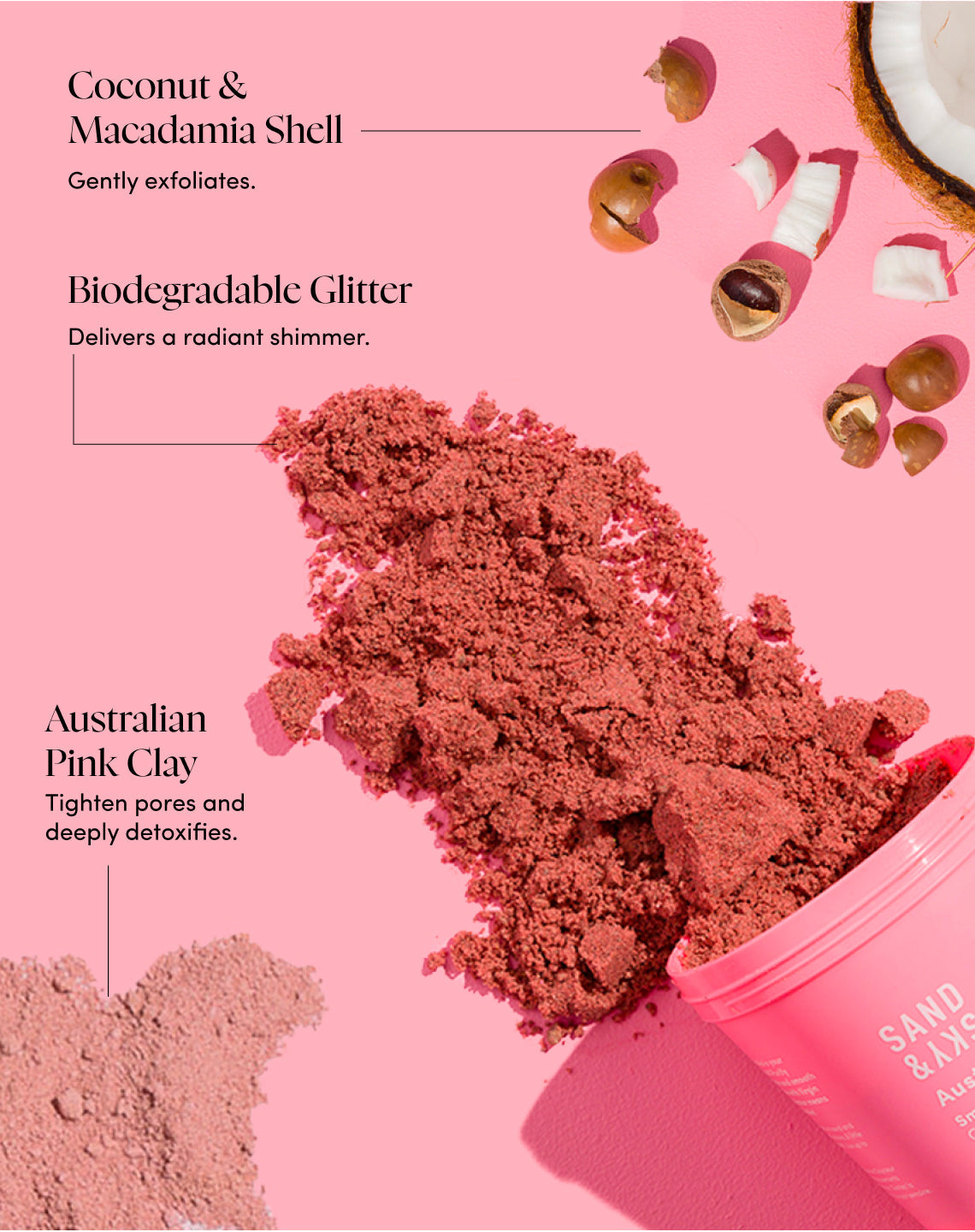 Australian Pink Clay Smoothing Body Sand
