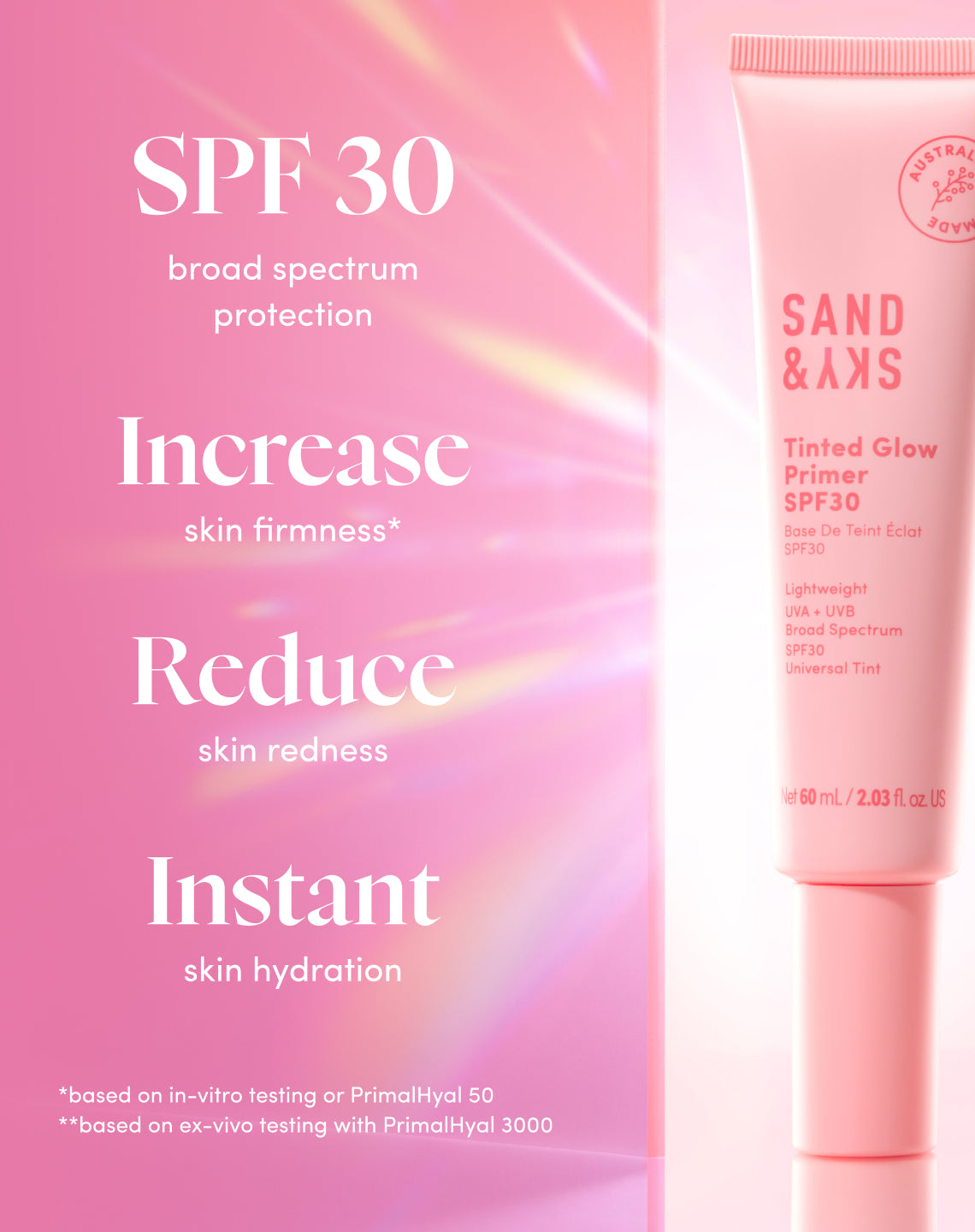Tinted Glow Primer SPF30 Sunscreen benefits and results